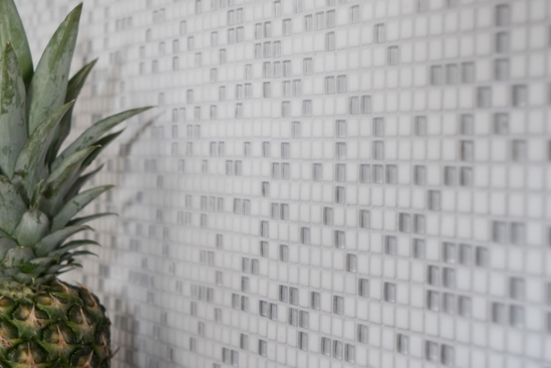 Mosaïque ECO GLAS Enamel blanc mat MOS140-07W_f | 10 Tapis de mosaïque