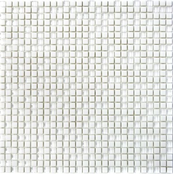 Mosaïque ECO GLAS Enamel blanc mat MOS140-07W_f | 10 Tapis de mosaïque