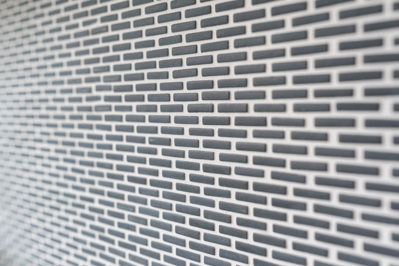 Mosaïque ECO GLAS Brick Enamel noir mat MOS140-B21B_f | 10 Tapis de mosaïque