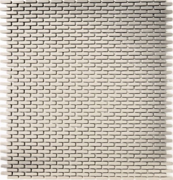 Mosaïque ECO GLAS Brick Enamel cream mat MOS140-B23C_f | 10 Tapis de mosaïque
