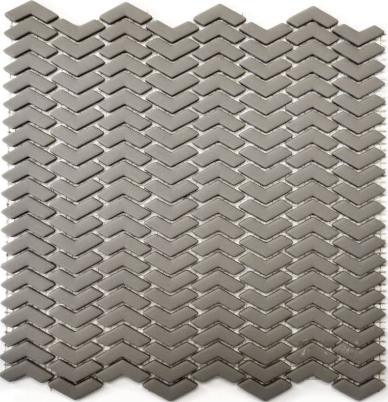 Mosaïque ECO GLAS chevron enamel cream mat MOS140-HB33C_f | 10 Tapis de mosaïque