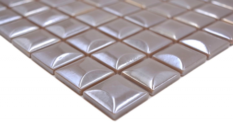 Mosaïque ECO GLAS café métallisé 3DF MOS350-24_f | 10 Tapis de mosaïque