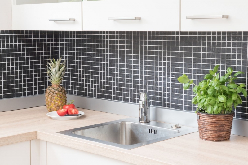Carreau de mosaïque ECO GLAS noir anthracite MOS360-03_f | 10 Tapis de mosaïque