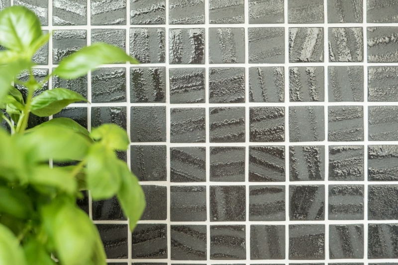 Carreau de mosaïque ECO GLAS noir anthracite MOS360-03_f | 10 Tapis de mosaïque