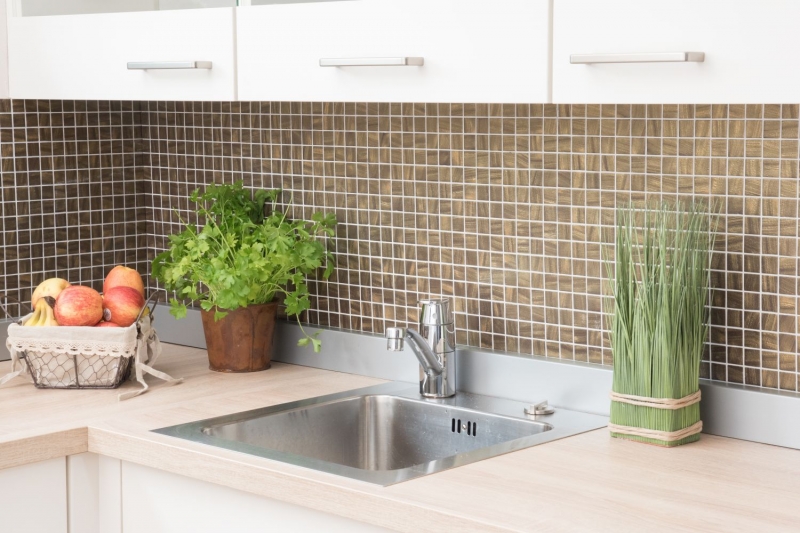 Carreau mosaïque ECO GLAS satin or MOS360-05_f | 10 Tapis mosaïque