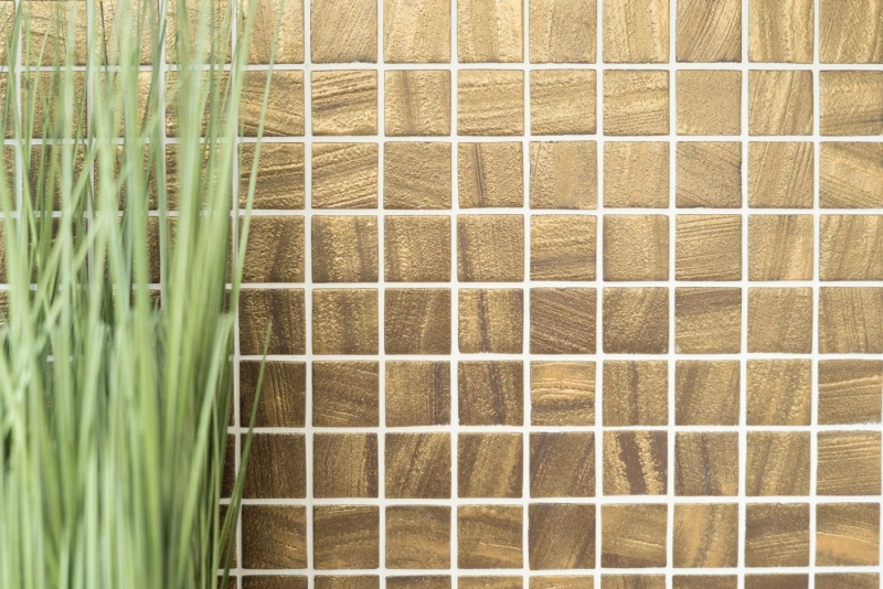 Carreau mosaïque ECO GLAS satin or MOS360-05_f | 10 Tapis mosaïque