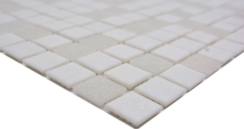 Carreau mosaïque en verre blanc Carreaux muraux Carreaux de salle de bain Dos de douche Miroir MOS52-0103_f | 10 Tapis mosaïque