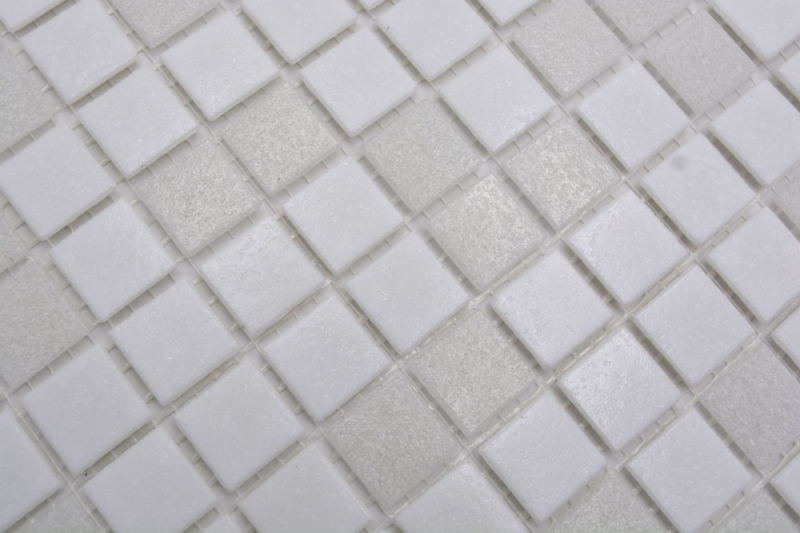 Carreau mosaïque en verre blanc Carreaux muraux Carreaux de salle de bain Dos de douche Miroir MOS52-0103_f | 10 Tapis mosaïque