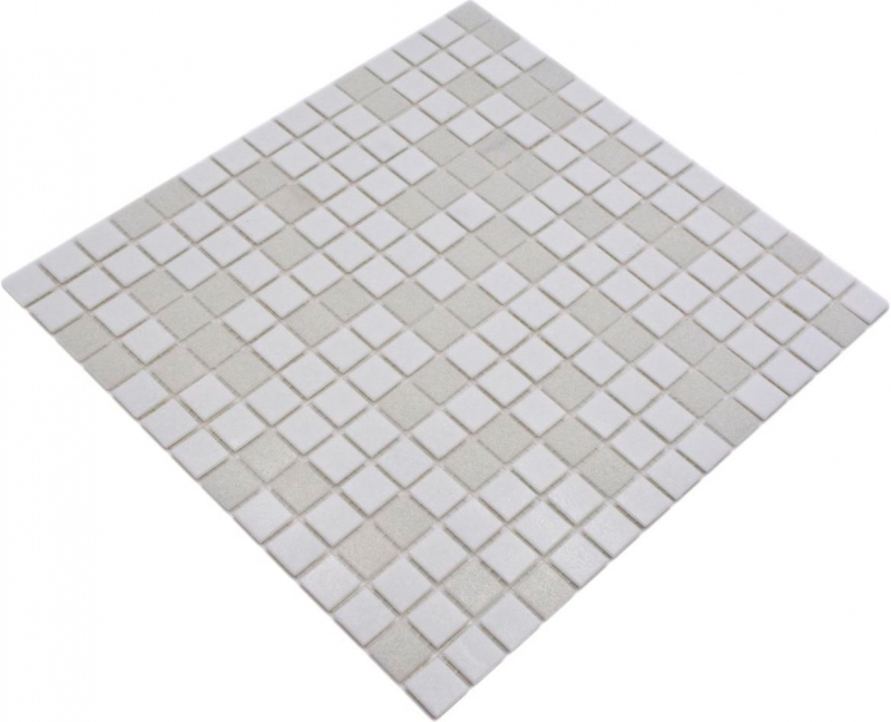 Carreau mosaïque en verre blanc Carreaux muraux Carreaux de salle de bain Dos de douche Miroir MOS52-0103_f | 10 Tapis mosaïque