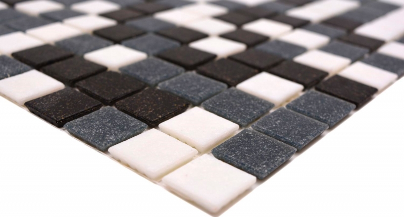 Carreau mosaïque en verre Carreaux muraux Carrelage de salle de bain Dos de douche Miroir de carrelage blanc gris noir MOS52-0302_f | 10 Tapis de mosaïque
