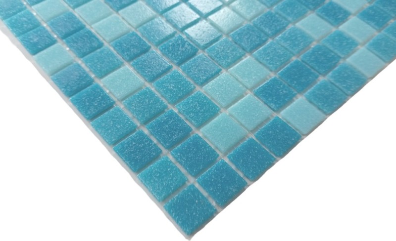 Piscine Mosaïque PoolCarreau mosaïque verre bleu clair bleu papier collé MOS52-0402_Papier_f | 10 Tapis mosaïque