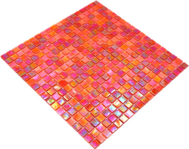 Carreau mosaïque verre rouge Carreaux muraux Carreaux de salle de bain Dos de douche Miroir MOS58-0902_f | 10 Tapis de mosaïque