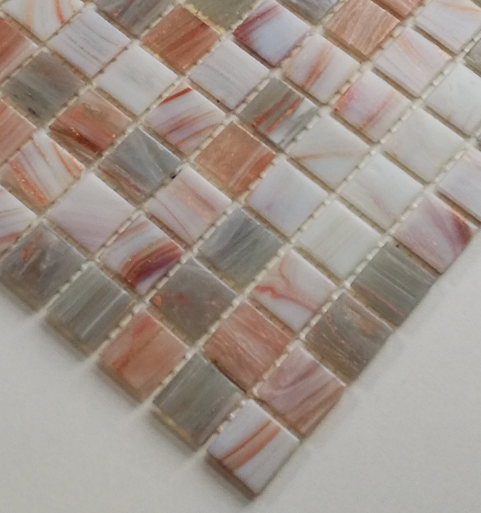 Carreau mosaïque en verre Goldensilk beige clair Carreaux muraux Carreaux de salle de bain Dos de douche MOS54-0104_f | 10 Tapis de mosaïque