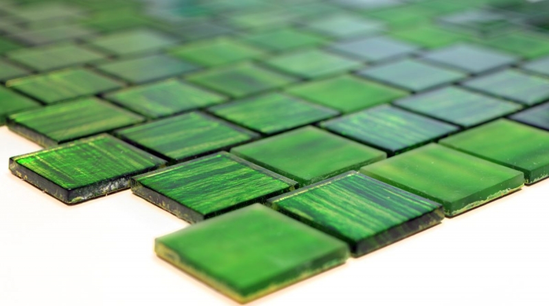Mosaïque Carreau translucide Mosaïque de verre Crystal Verre laiteux vert clair mat givré MOS68-CF43 10 mattes