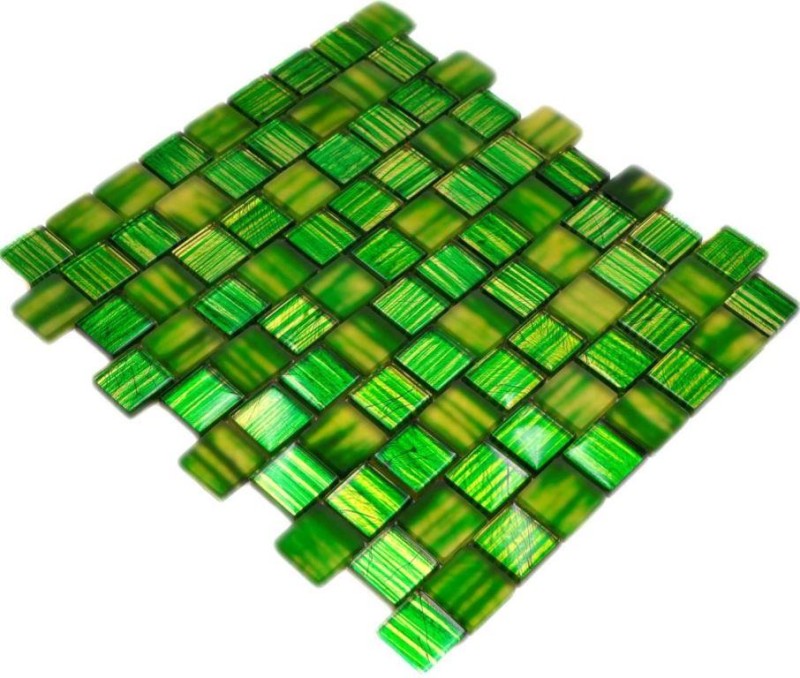 Mosaïque Translucide Mosaïque de verre Crystal Verre laiteux vert clair mat givré MOS78-CF83_f