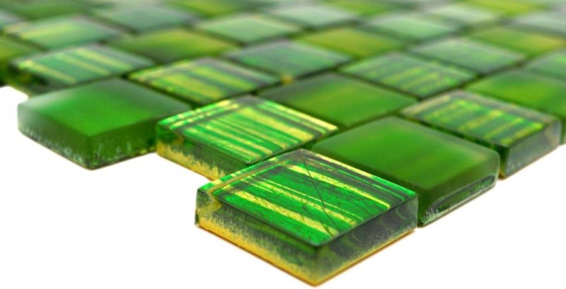 Mosaïque Translucide Mosaïque de verre Crystal Verre laiteux vert clair mat givré MOS78-CF83_f