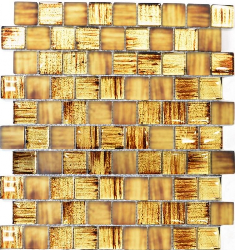 Mosaïque Carreau de verre Mosaïque de verre Crystal verre laiteux brun clair mat givré MOS78-CF85_f