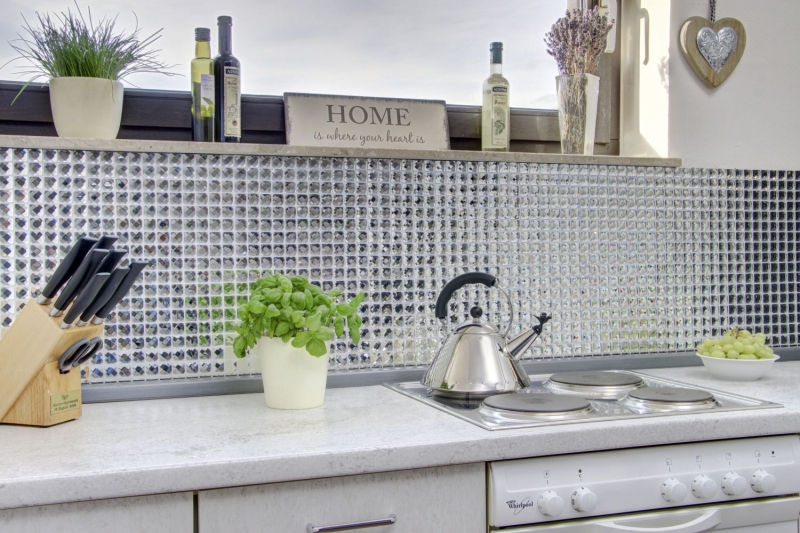 Carreau de mosaïque Translucide cristal Mosaïque de verre Crystal Glitter argent MOS130-0208_f | 10 Tapis de mosaïque