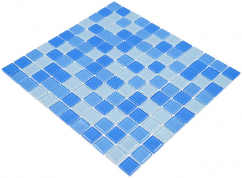 Carreau de mosaïque Translucide bleu clair Mosaïque de verre Crystal bleu clair SALLE DE BAIN WC CUISINE MUR MOS62-0404_f | 10 Tapis de mosaïque