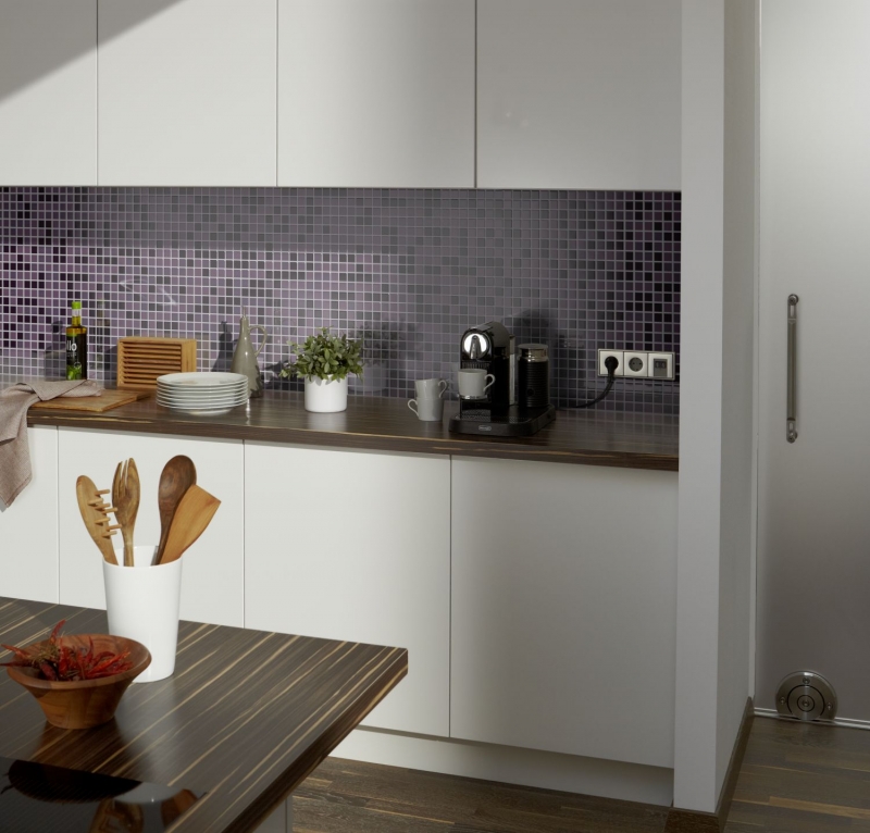 Carreau de mosaïque Translucide lilas Mosaïque de verre Crystal lilas SALLE DE BAIN WC CUISINE MUR MOS62-1104_f | 10 Tapis de mosaïque