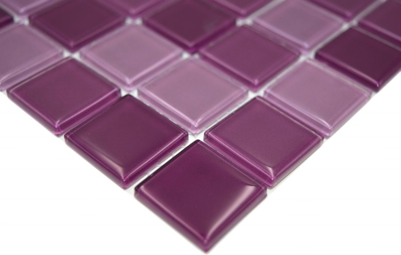 Carreau de mosaïque Translucide lilas Mosaïque de verre Crystal lilas SALLE DE BAIN WC CUISINE MUR MOS62-1104_f | 10 Tapis de mosaïque