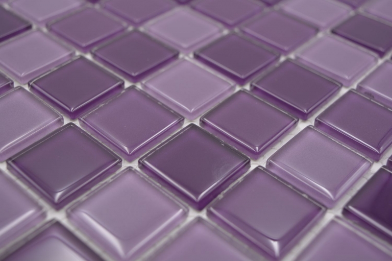 Carreau de mosaïque Translucide lilas Mosaïque de verre Crystal lilas SALLE DE BAIN WC CUISINE MUR MOS62-1104_f | 10 Tapis de mosaïque