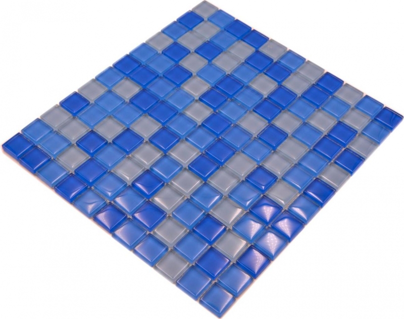 Carreau de mosaïque Translucide bleu clair Mosaïque de verre Crystal bleu clair SALLE DE BAIN WC CUISINE MUR MOS72-0406_f | 10 Tapis de mosaïque