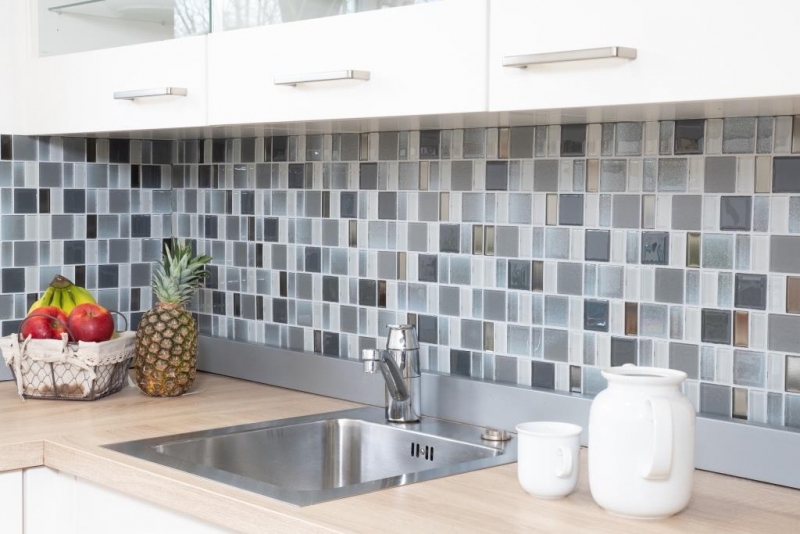 Carreau mosaïque translucide fumé combinaison irisé fumé MOS68-0216F_f | 10 Carreaux mosaïque