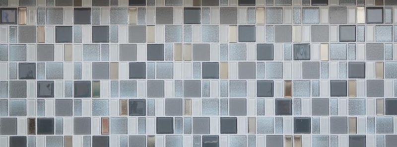 Carreau mosaïque translucide fumé combinaison irisé fumé MOS68-0216F_f | 10 Carreaux mosaïque