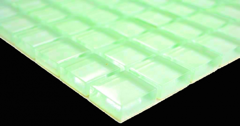 Mosaïque de verre transparent Crystal bleu fluorescent mur carrelage cuisine salle de bain MOS88-0104_f | 10 Tapis de mosaïque