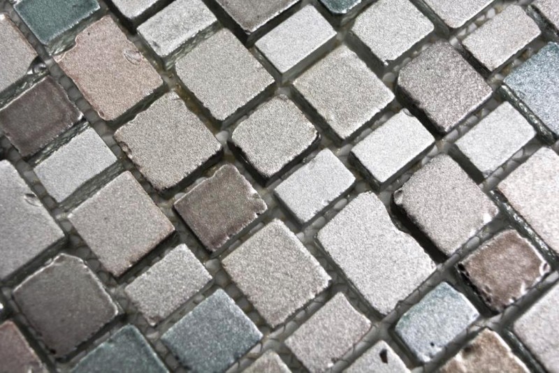 Mosaïque transparente Crystal Mosaïque de verre gris beige mur carreaux cuisine salle de bain_f | 10 tapis de mosaïque