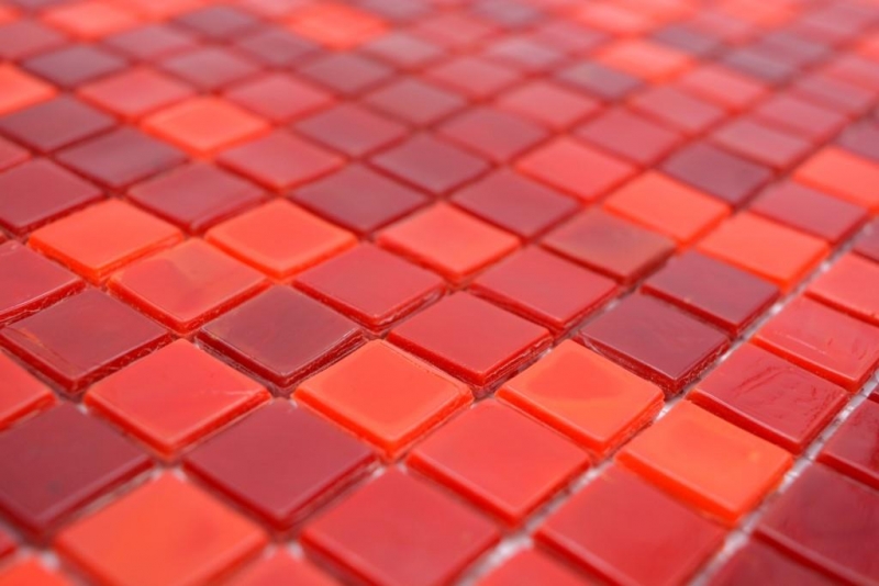 verre mosaïque verre rouge mur carrelage cuisine salle de bain MOS58-0009_f | 10 tapis mosaïque