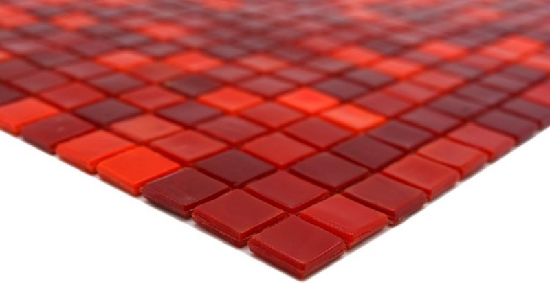 verre mosaïque verre rouge mur carrelage cuisine salle de bain MOS58-0009_f | 10 tapis mosaïque