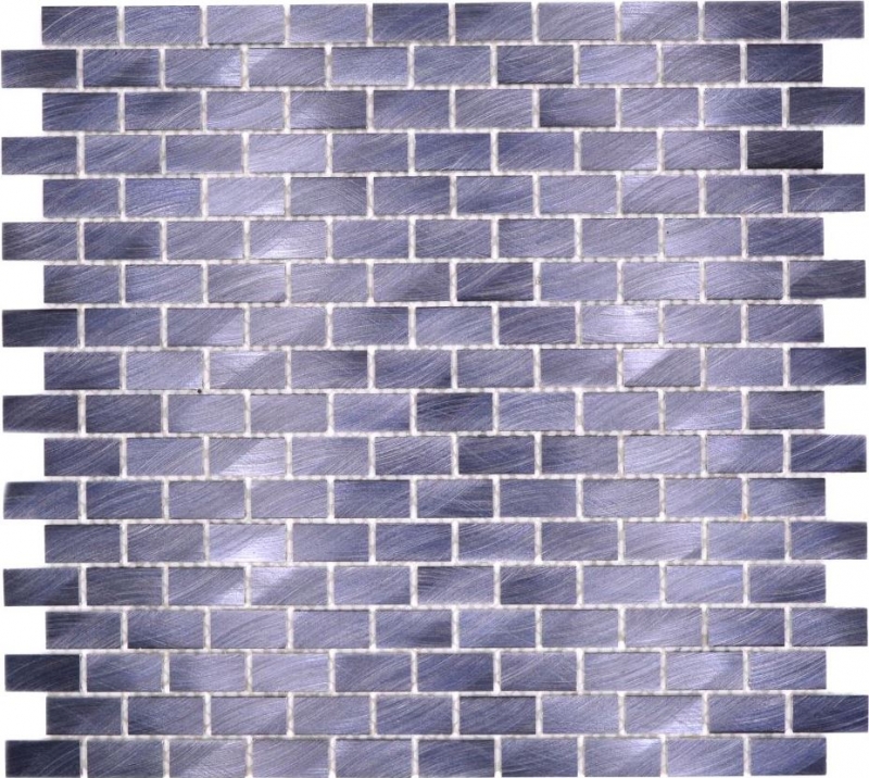 Mosaïque dosseret aluminium Brick noir carrelage cuisine MOS48-0304_f