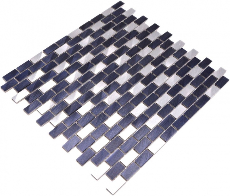 Mosaïque Fond aluminium baguettes noir Fond cuisine MOS48-0208_f