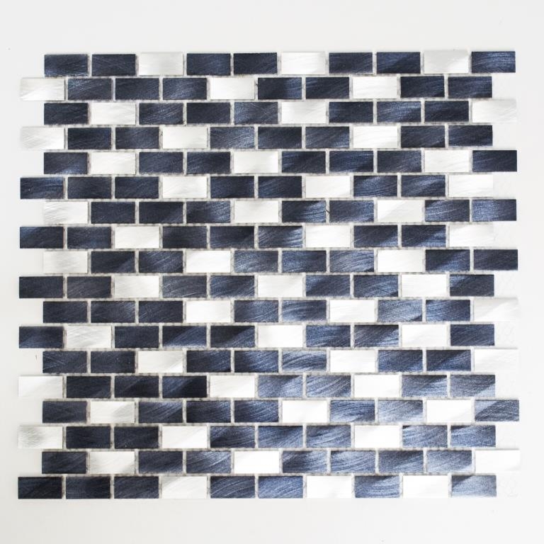 Mosaïque Fond aluminium baguettes noir Fond cuisine MOS48-0208_f