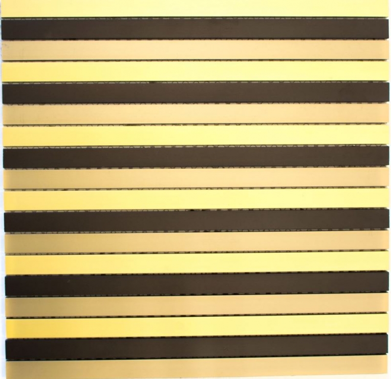 Mosaïque fond aluminium baguettes alu noir bronze or fond cuisine MOS49-B301_f