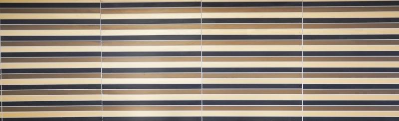 Mosaïque fond aluminium baguettes alu noir bronze or fond cuisine MOS49-B301_f