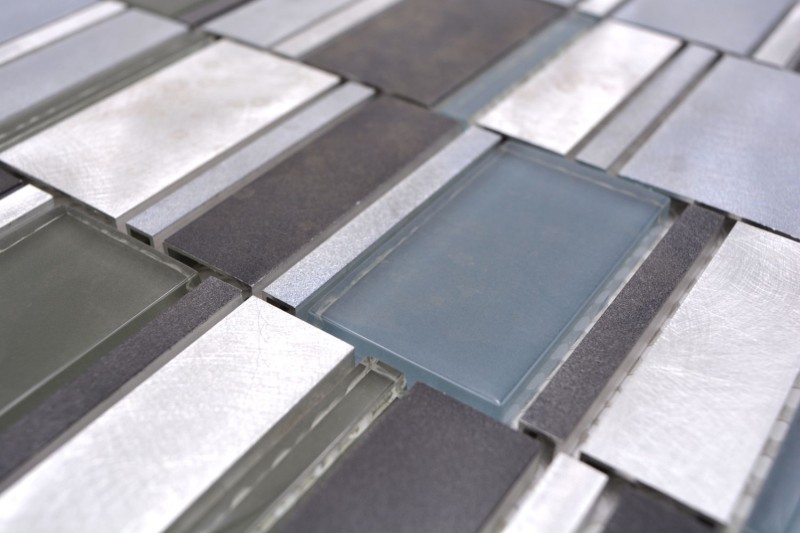 Mosaïque arrière aluminium mosaïque de verre marron MOS49-0205_f