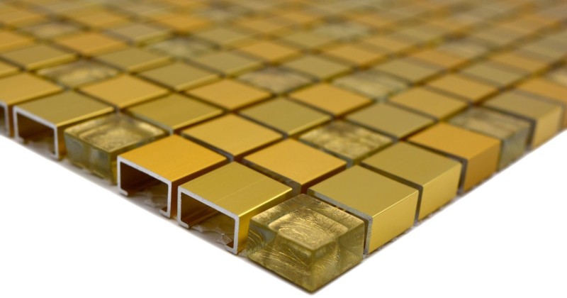 Mosaïque arrière aluminium mosaïque de verre or MOS49-A307_f