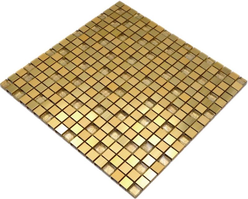 Mosaïque arrière aluminium mosaïque de verre or MOS49-A307_f