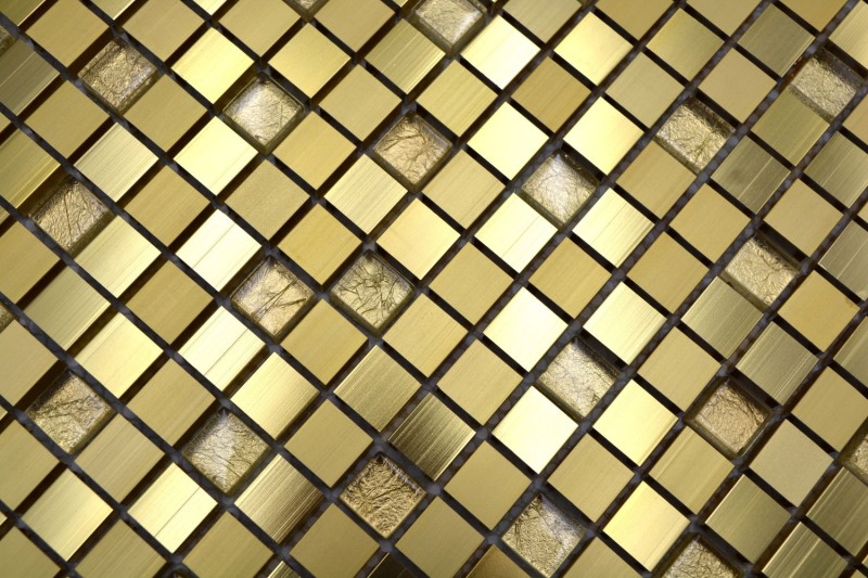 Mosaïque arrière aluminium mosaïque de verre or MOS49-A307_f