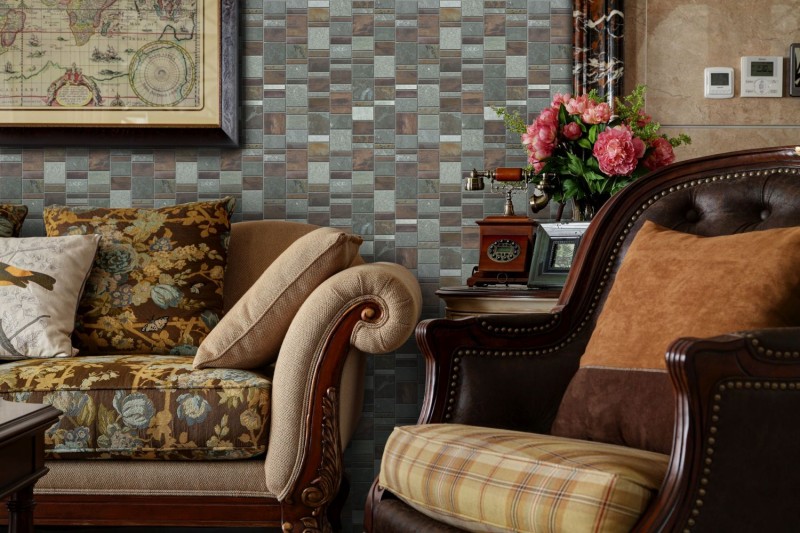 Mosaïque dosseret cuivre gris rouille cuivre rectangle pierre carrelage cuisine MOS47-585_f