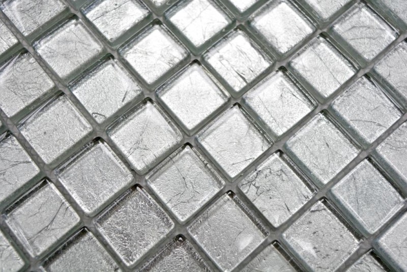 Mosaïque de fond Mosaïque de verre argentée Structure MOS123-8SB16_f
