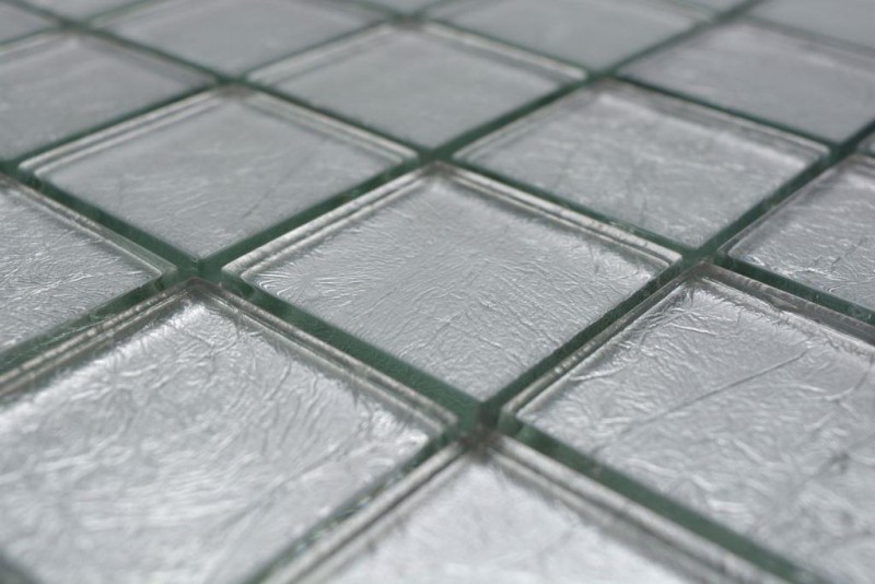 Mosaïque de fond Mosaïque de verre argentée Structure MOS123-8SB26_f
