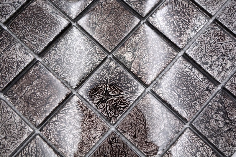 Mosaïque de fond Mosaïque de verre noir structure MOS126-8BL27_f