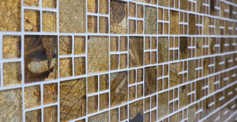 Mosaïque de fond Translucide Combi Mosaïque de verre Crystal Desert gold MOS88-8DSG_f