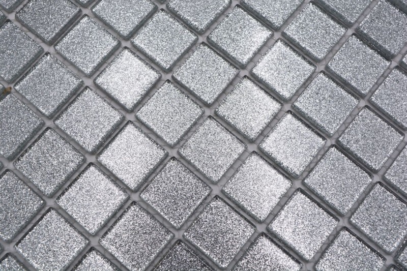 Mosaïque arrière Mosaïque de verre translucide Crystal argent martelé MOS60-0207_f