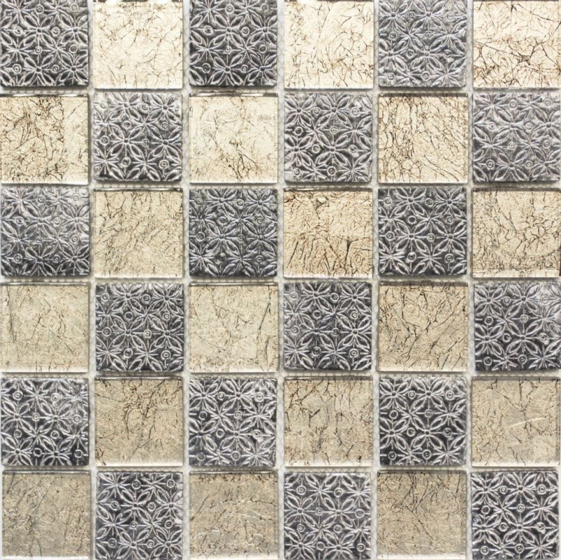 Mosaïque arrière Translucide champagne noir Mosaïque en verre Crystal Resin Optik MOS78B-0702_f