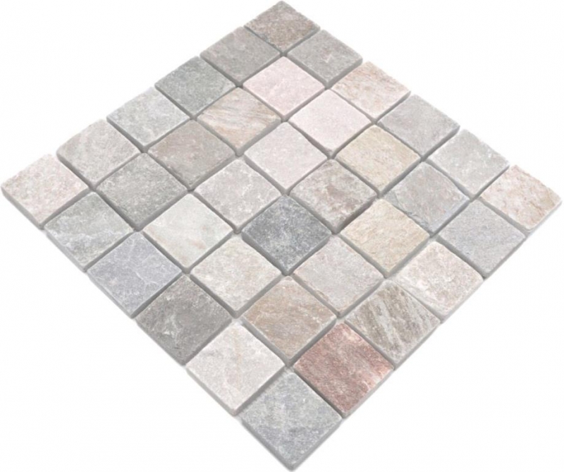 Mosaïque Carreau en quartzite Pierre naturelle Quartzite beige Dos de cuisine Protection anti-éclaboussures gris MOS36-0204_f